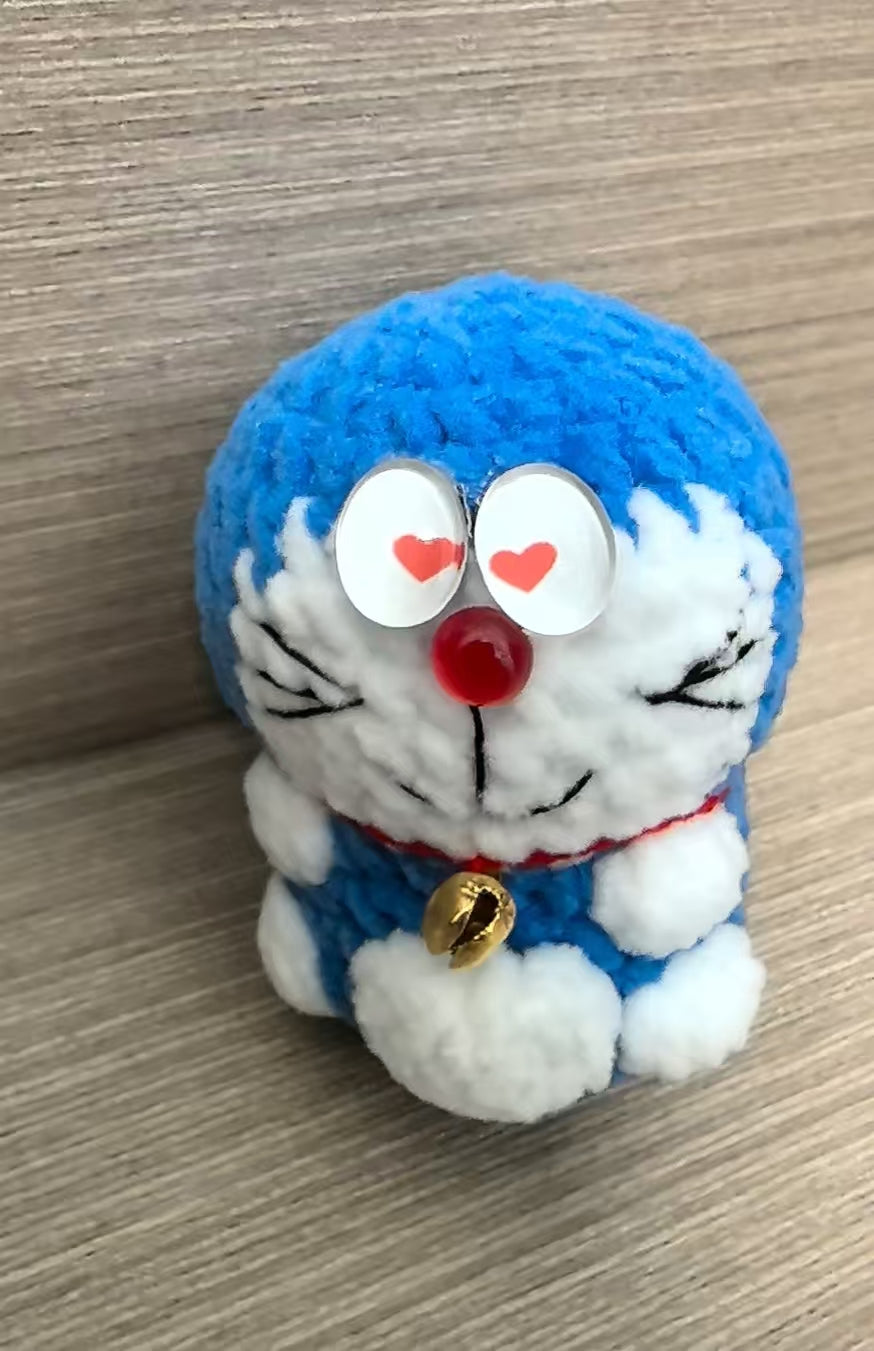 Crocheted Doraemon blue color