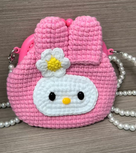 Crocheted card wallet - rabbit ears