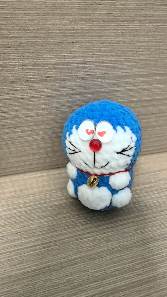 Crocheted Doraemon blue color