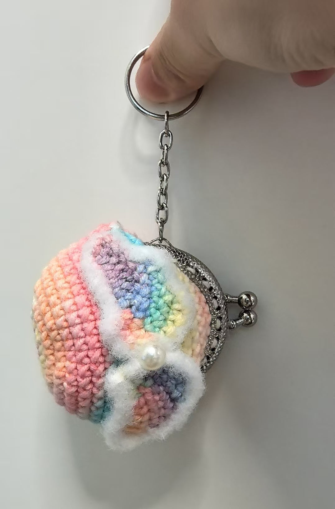 Crocheted coin purse - Rainbow wings