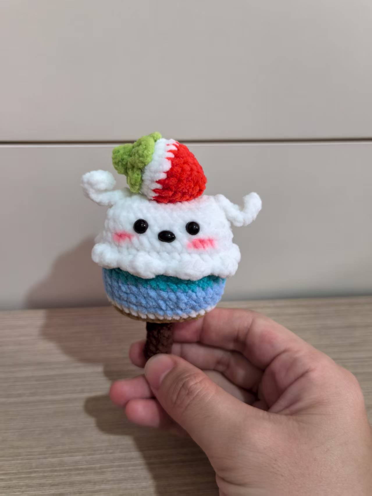 A crocheted ice-cream