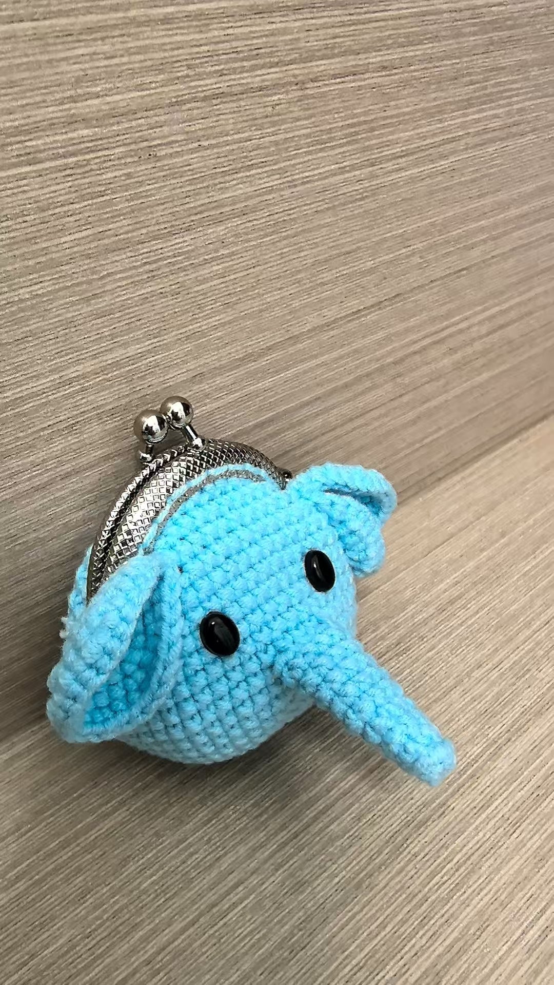 Crocheted coin purse - elephant