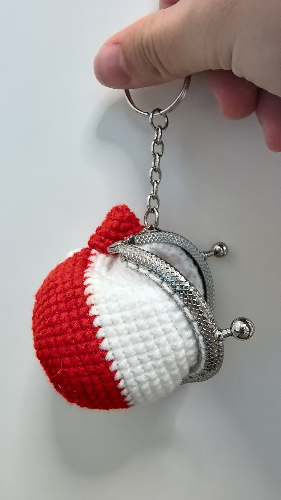 Crocheted coin purse - Maneki-neko