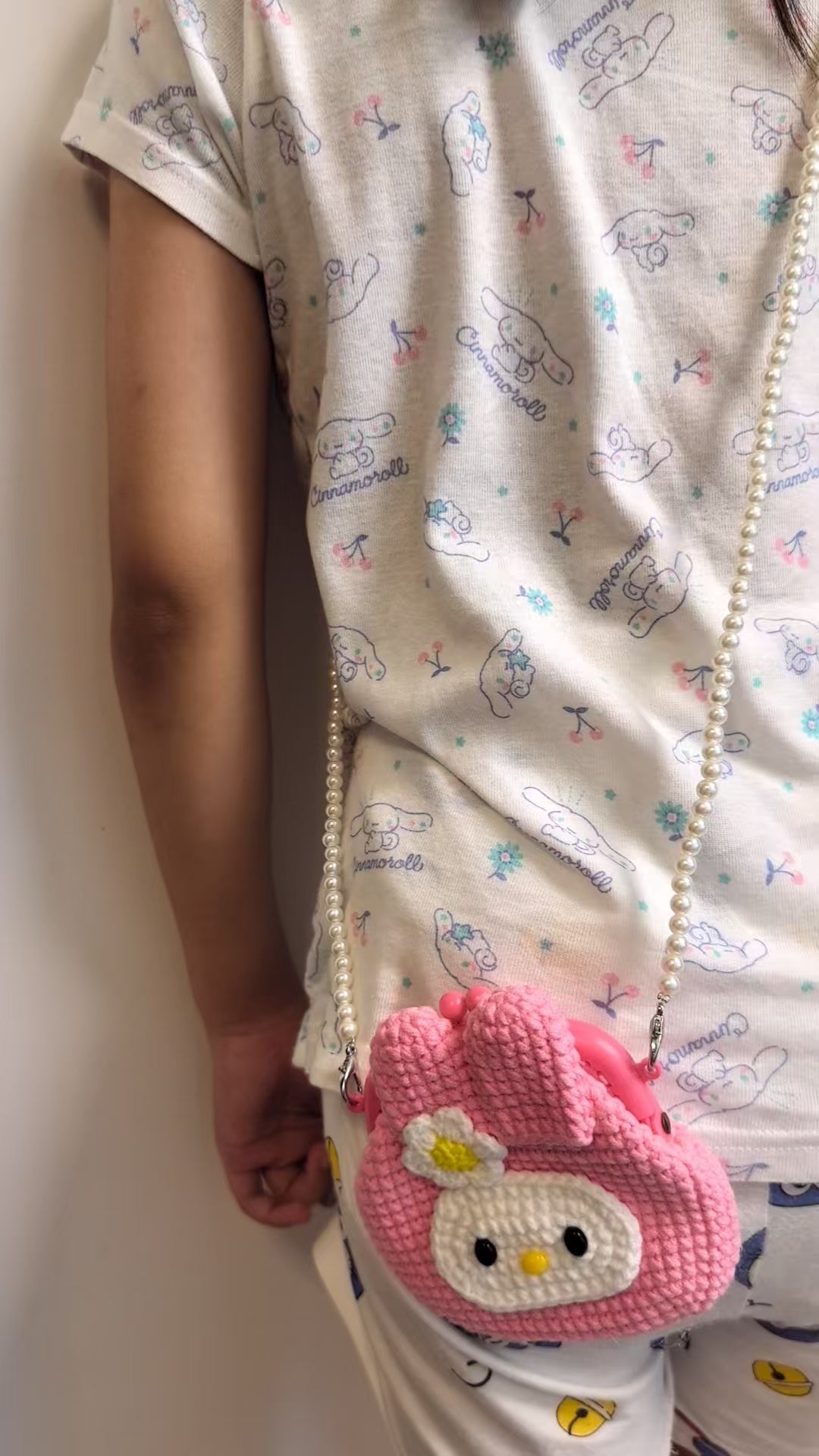 Crocheted card wallet - rabbit ears