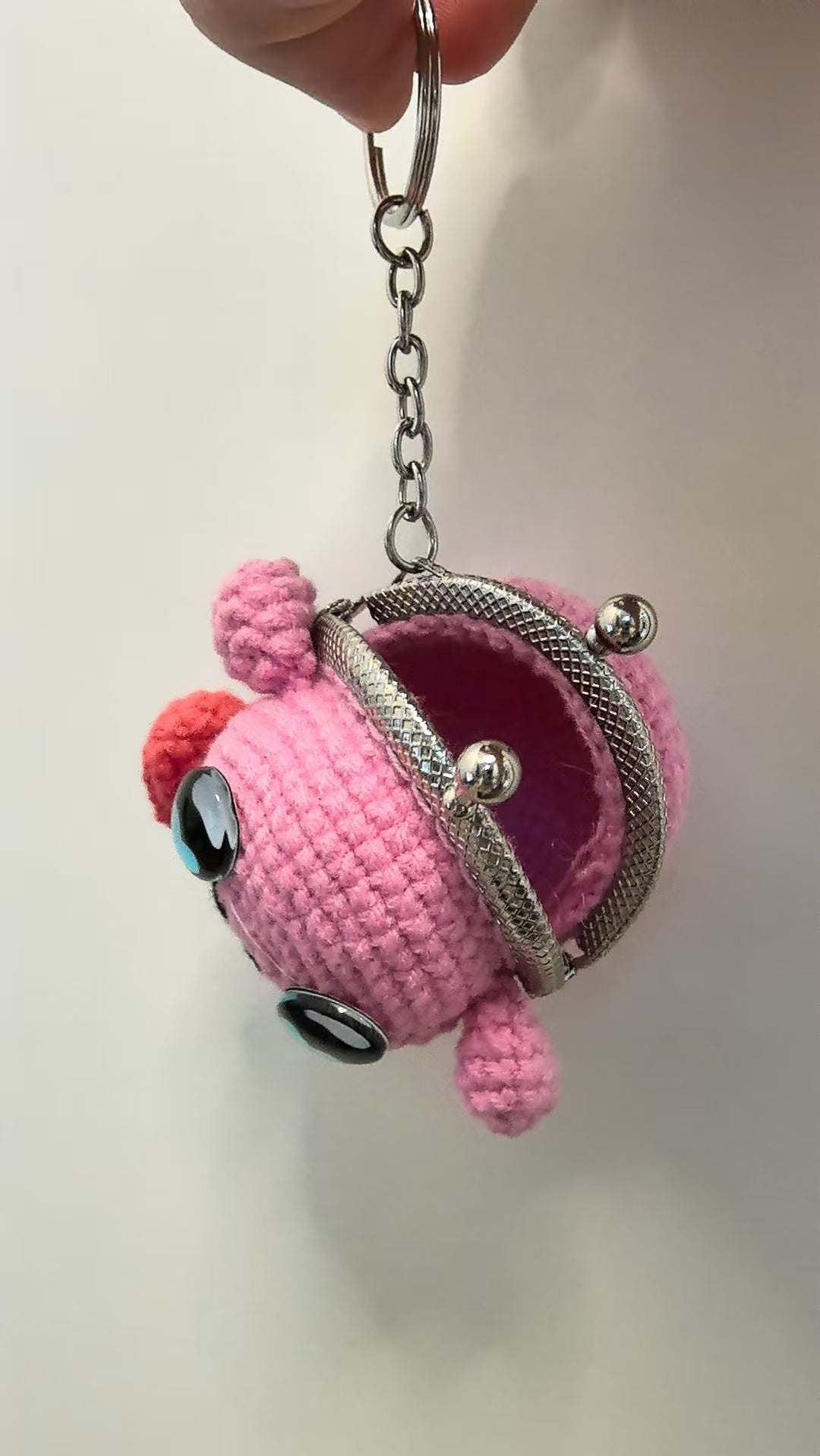 Crocheted coin purse - Kirby of the Stars