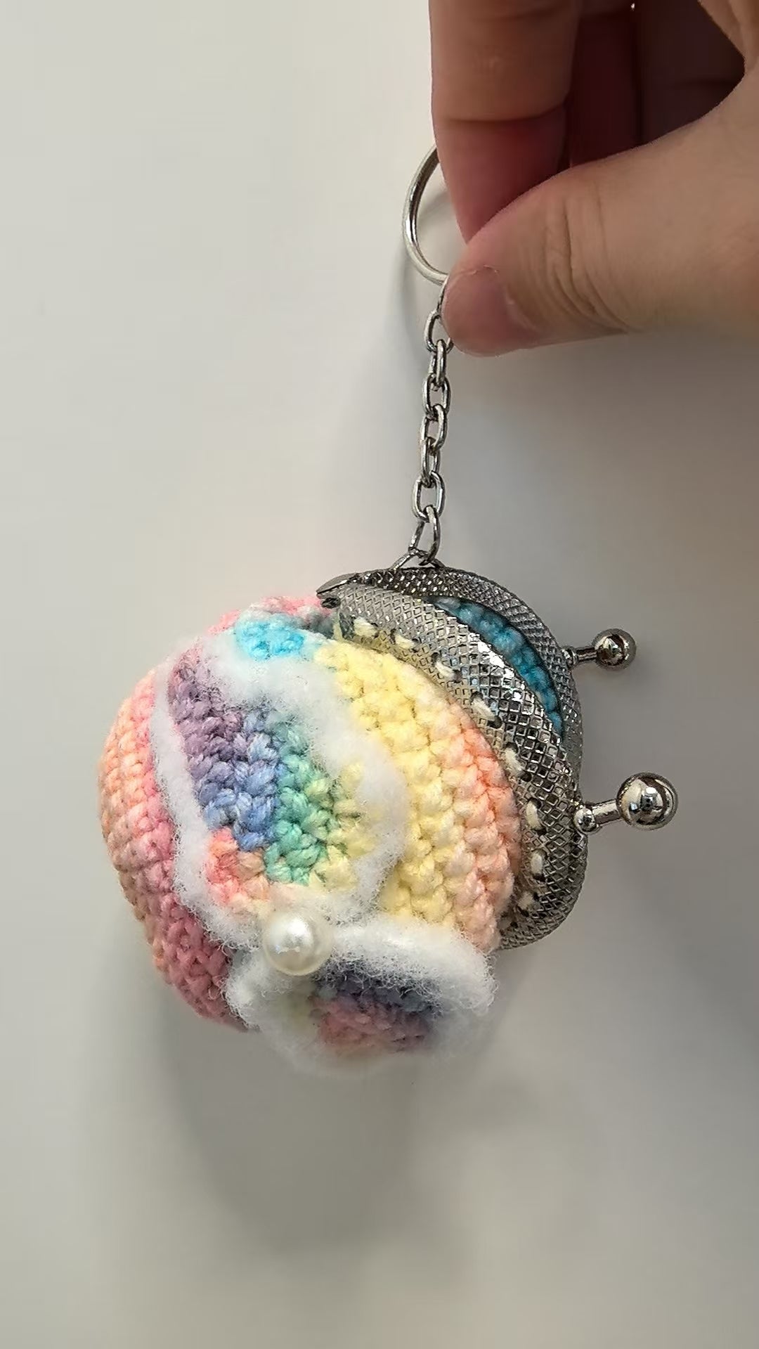 Crocheted coin purse - Rainbow wings