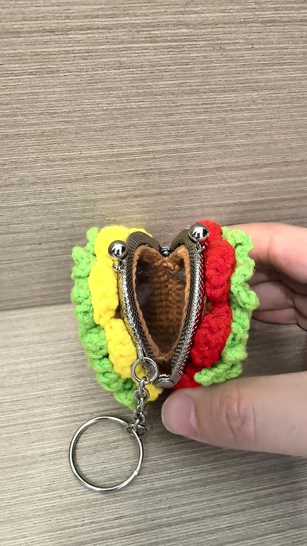 Crocheted coin purse - Hamburger