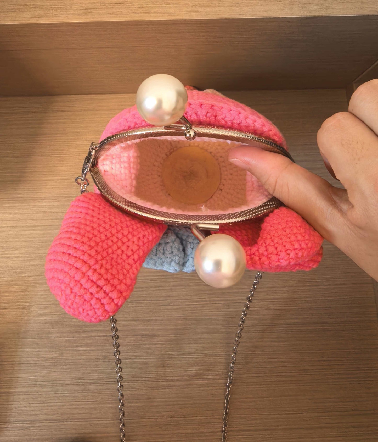 Crocheted beautiful girl's bag