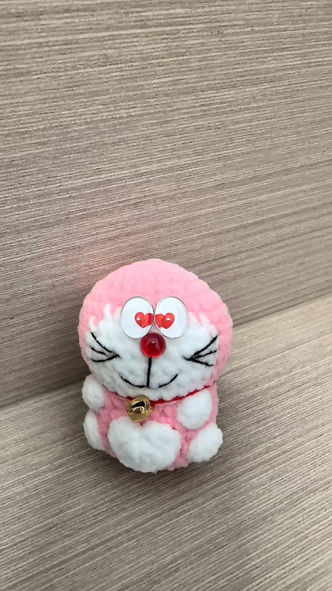 crocheted Doraemon pink