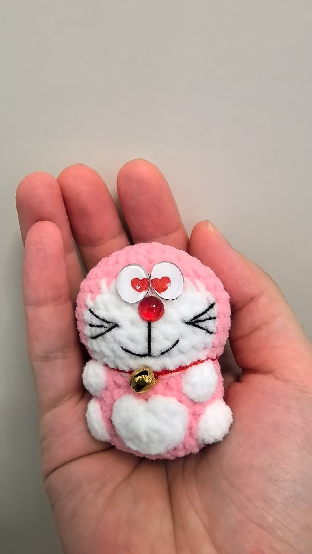crocheted Doraemon pink