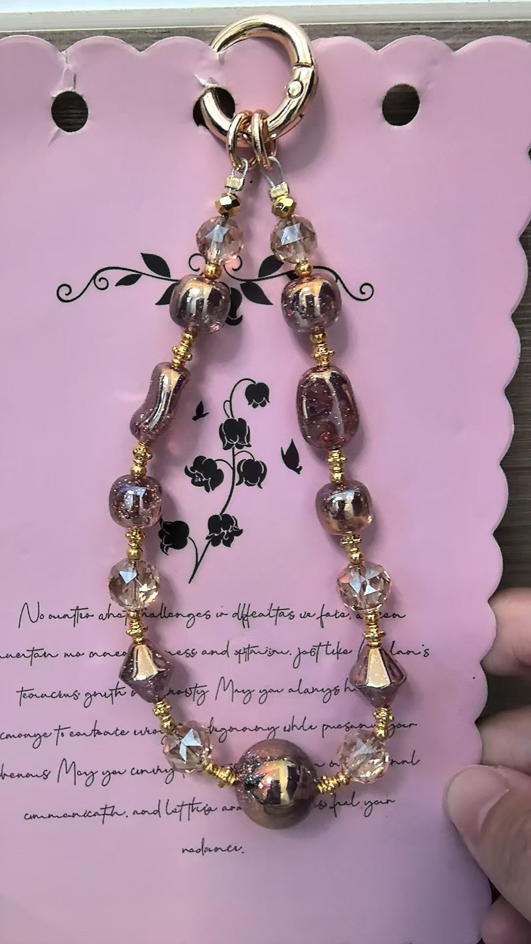 A crystal phone chain