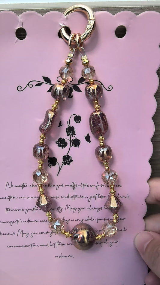 A crystal phone chain