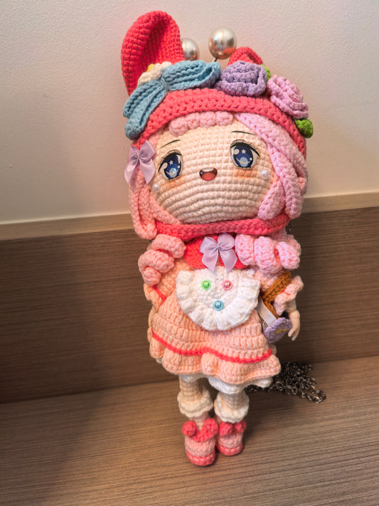 Crocheted beautiful girl's bag